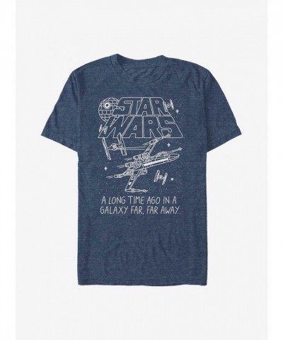 Star Wars T-Shirt - Men's Far Away Print in Blue