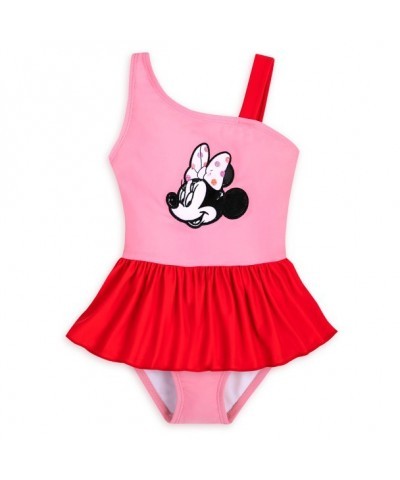 Minnie Mouse Adaptive Swimsuit for Girls with Sequins and Self-Stick Closures