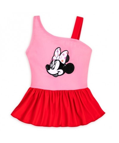 Minnie Mouse Adaptive Swimsuit for Girls with Sequins and Self-Stick Closures