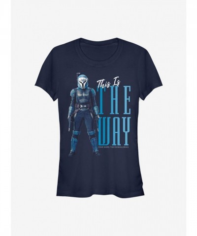 The Mandalorian Girls Lightweight T-Shirt - This Is The Way, Blue