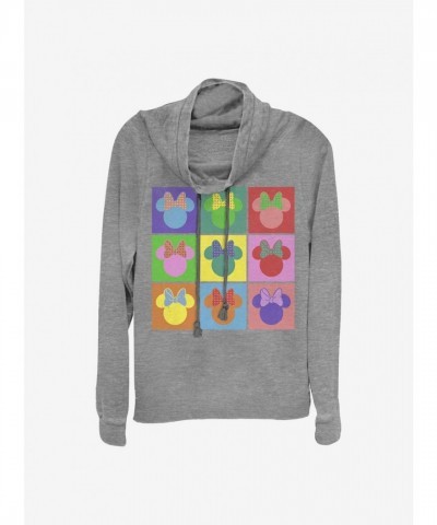 Disney Grey Minnie Mouse Pop Art Cowlneck Top for Girls