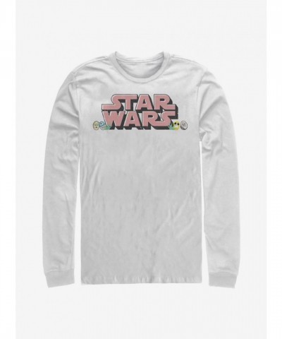 Star Wars Character Egg Design Long Sleeve T-Shirt - White for Men