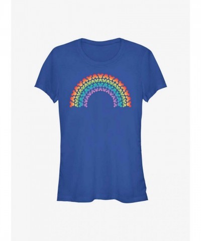 Disney Rainbow Pride Mickey Mouse Head T-Shirt - Junior Sizes in Blue