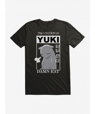 Yuki Sohma Damn Rat Graphic Tee - Men's Black Cotton