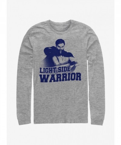 Star Wars Clone Wars Light Side Warrior Long Sleeve T-Shirt - Grey Men's