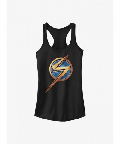Marvel Ms. Marvel Iconic Logo Girls Tank Top - Black