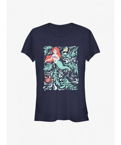 Disney Swirly Mermaid The Little Mermaid Girls T-Shirt - Blue