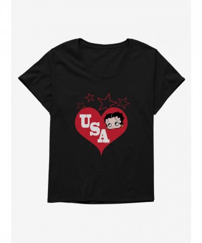 Betty Boop Heart Design Women's Plus Size T-Shirt