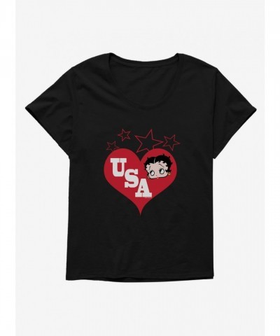 Betty Boop Heart Design Women's Plus Size T-Shirt