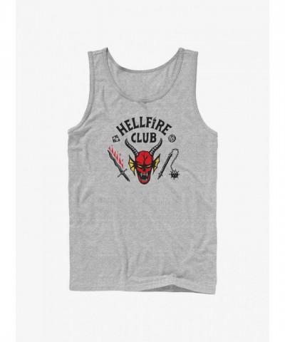 Stranger Things Hellfire Club Grey Tank Top - Men's Size