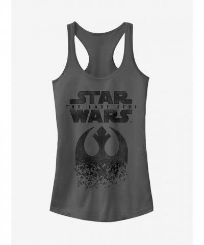 Star Wars The Last Jedi Rebel Logo Girls Racerback Tank - Grey