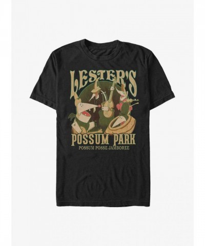 Disney Goofy Lester's Possum Park Men's Extra Soft T-Shirt - Black