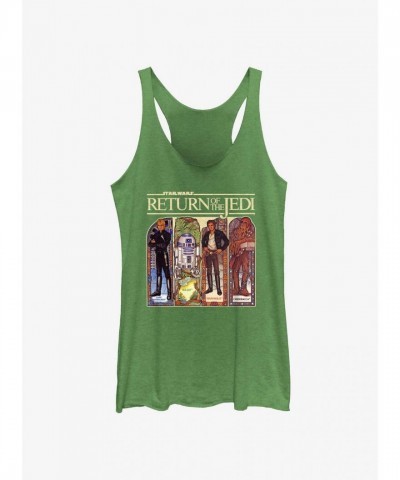 Star Wars Jedi Return 40th Anniv Green Stained Glass Girls Tank Top