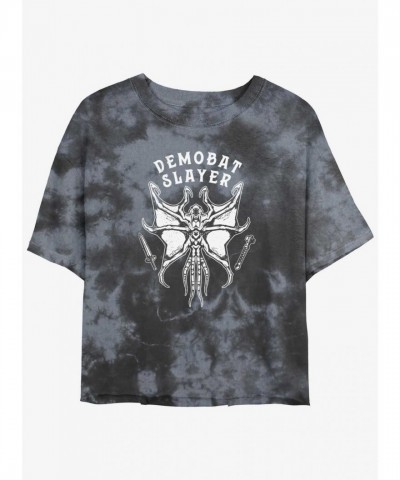 Stranger Things Demobat Slayer Cropped T-Shirt for Girls - Multi Colors