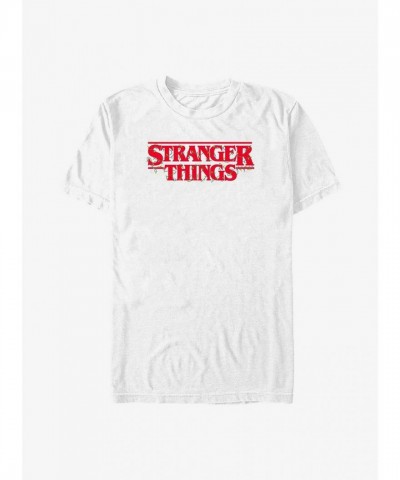 Stranger Things Holiday Logo Tee - Lightweight Men's Cotton White