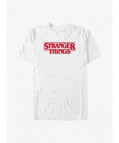 Stranger Things Holiday Logo Tee - Lightweight Men's Cotton White