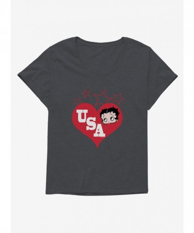 Betty Boop Heart Design Women's Plus Size T-Shirt