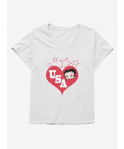 Betty Boop Heart Design Women's Plus Size T-Shirt