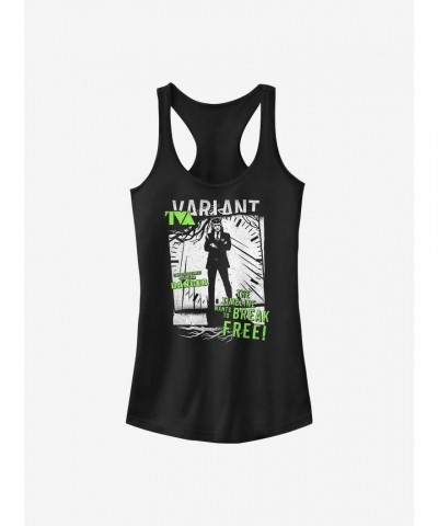 Marvel Girls Avengers Loki Displacement Tank Top - Junior Black