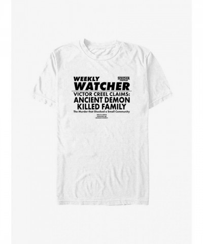 Stranger Things Weekly Watcher Victor Creel Unisex T-Shirt - White