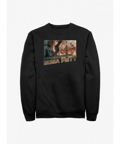 Star Wars Desert Confrontation Boba Fett Crewneck Sweatshirt - Men's Black