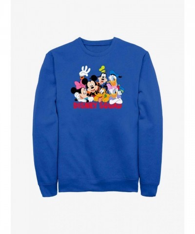 Disney Squad Mickey Mouse Men's Blue Cotton Sweatshirt
