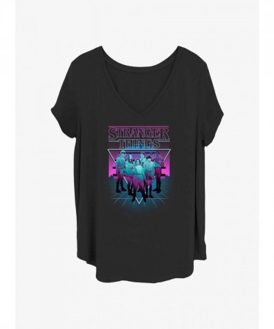 Stranger Things Neon Glow Plus Size T-Shirt for Women