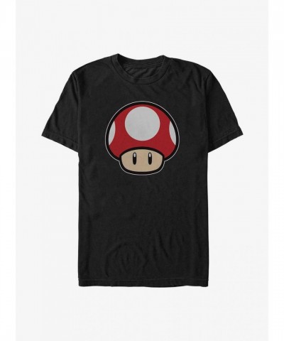 Nintendo Men's Black Power-Up Mushroom T-Shirt