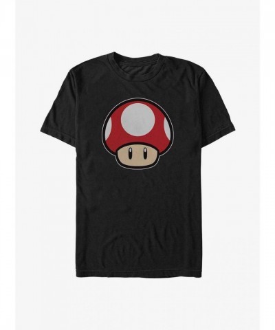 Nintendo Men's Black Power-Up Mushroom T-Shirt