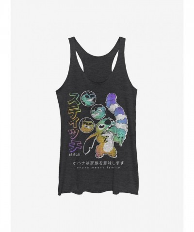 Disney Lilo & Stitch Girls Tank Top - Black Junior Size