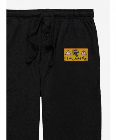 Jurassic World T-Rex Warning Mens Pajama Pants - Black