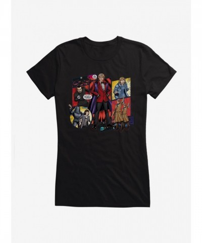 Doctor Who 3rd Doctor Cartoon Scene Junior Girls T-Shirt