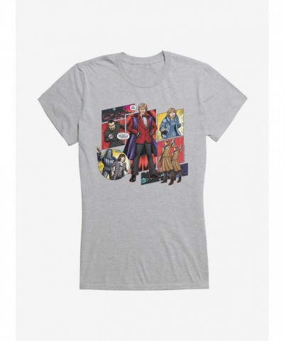 Doctor Who 3rd Doctor Cartoon Scene Junior Girls T-Shirt