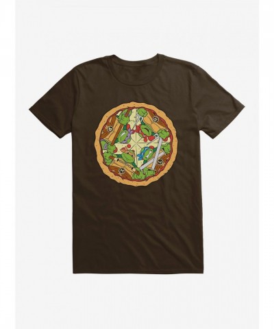 Teenage Mutant Ninja Turtles Gang on Pizza Slice Men's T-Shirt