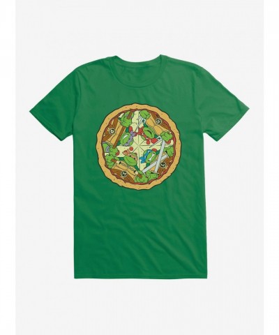 Teenage Mutant Ninja Turtles Gang on Pizza Slice Men's T-Shirt