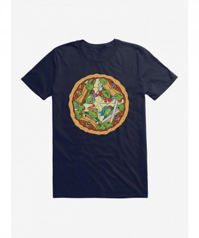 Teenage Mutant Ninja Turtles Gang on Pizza Slice Men's T-Shirt