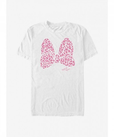 Disney Minnie Mouse White Pink Leopard Print T-Shirt for Men