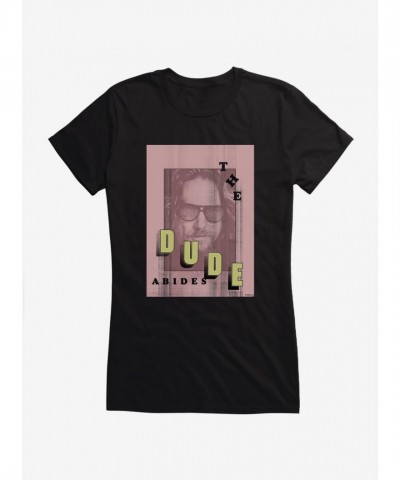 The Big Lebowski "The Dude Abides" Pink Junior T-Shirt