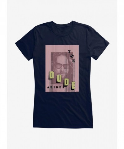 The Big Lebowski "The Dude Abides" Pink Junior T-Shirt