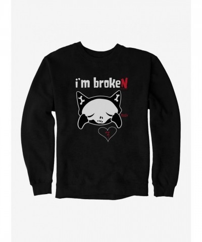 Emily The Strange Unisex Broken Heart Sweatshirt