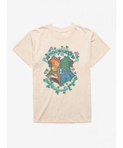 Harry Potter Hogwarts Crest Mineral Wash Unisex T-Shirt - Multiple Colors