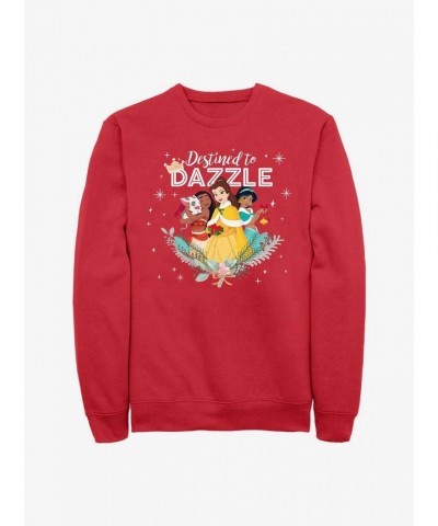 Disney Princess Red Crew Sweatshirt for Men