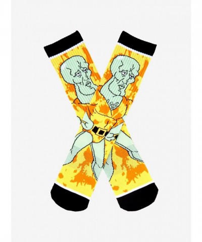 SpongeBob SquarePants Tie-Dye Crew Socks Featuring Handsome Squidward