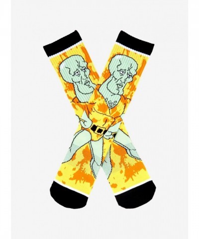 SpongeBob SquarePants Tie-Dye Crew Socks Featuring Handsome Squidward
