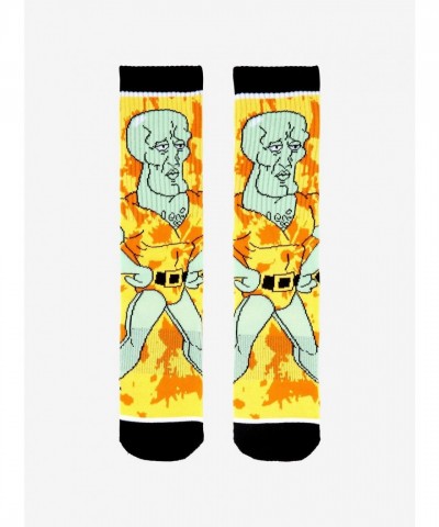 SpongeBob SquarePants Tie-Dye Crew Socks Featuring Handsome Squidward