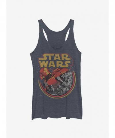 Star Wars:The Rise of Skywalker Retro Villains Girls' Blue Tank Top
