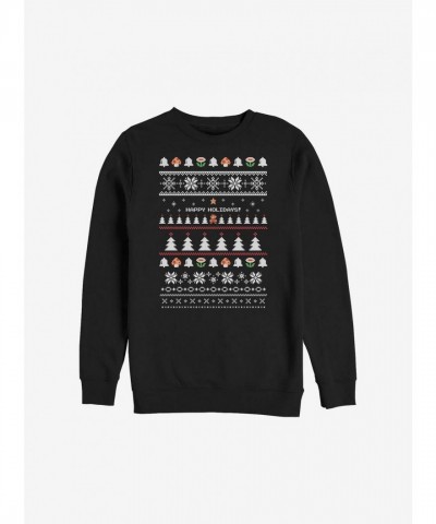 Super Mario Holiday Ugly Christmas Sweater - Black Men's Sweatshirt