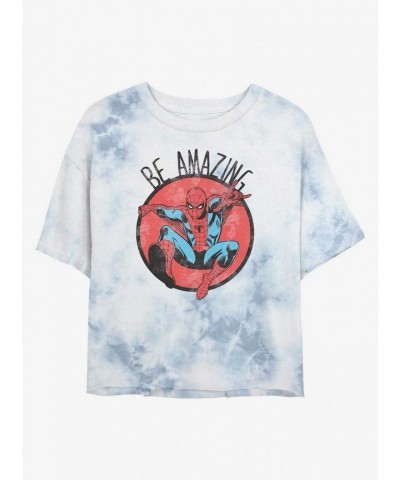 Marvel Girls Be Amazing Tie-Dye Crop T-Shirt - Multi Color