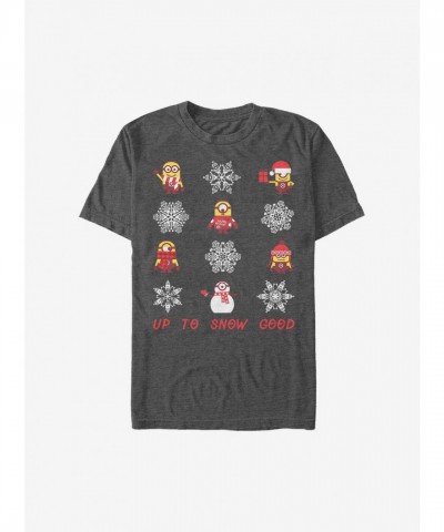 Minion Snowflake Holiday T-Shirt - Grey Unisex