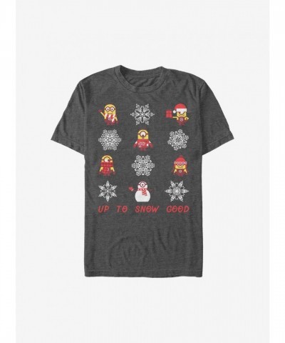 Minion Snowflake Holiday T-Shirt - Grey Unisex
